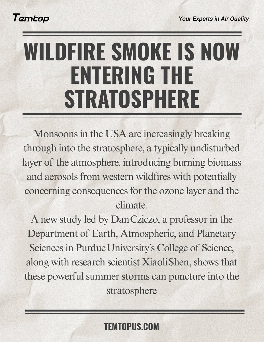 temtopus48285's tweet image. A new study reveals that powerful US monsoon storms are breaking through into the stratosphere, carrying smoke and particles from wildfires....
Read More: bit.ly/4hznwAs

#ClimateChange #Wildfires #AtmosphericScience #ExtremeWeather #OzoneLayer