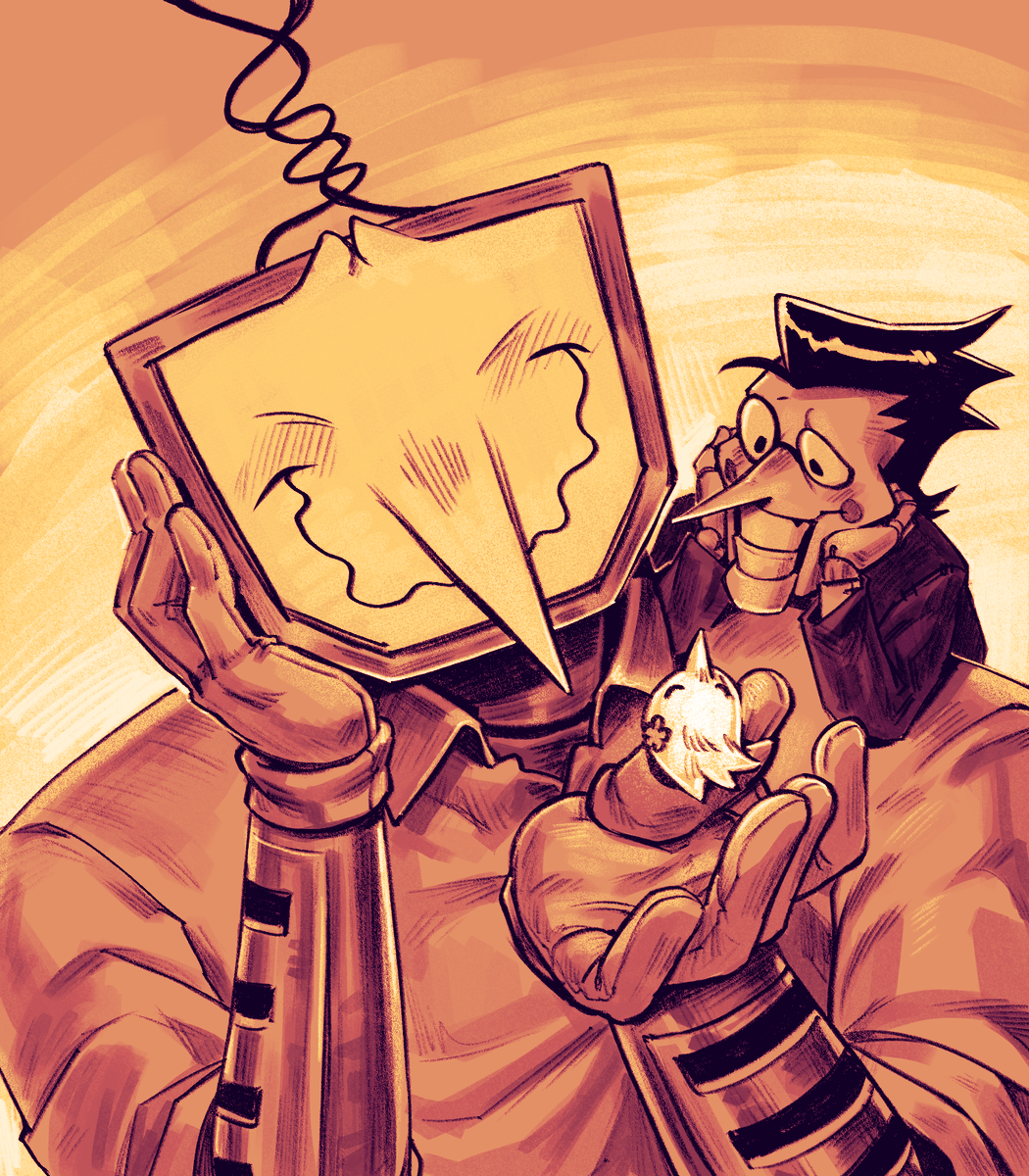 #spamtennatober Day 22 - Love Child

I originally wasn't sure if I'd do this one, but I'm so enamored by <a href="/delicis_c/">julesฅ^•ﻌ•^ฅ</a> 's little Cammi that I had to implement her. 🥹🥰I love it when they're so teeny tiny.

#spamtenna #deltarune