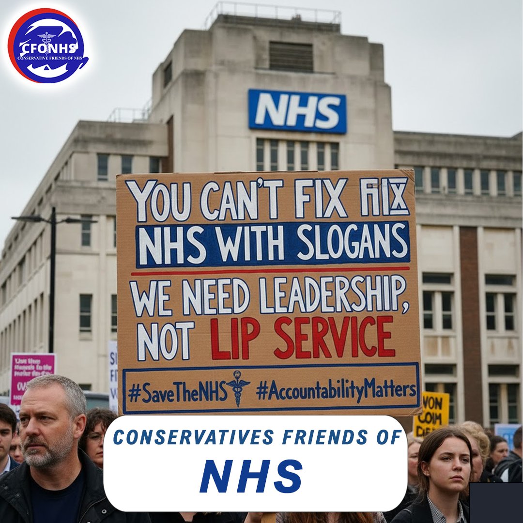 Conservative Friends of NHS (@cfo_nhs) on Twitter photo You can’t fix the NHS with slogans.
We need leadership, not lip service.
#SaveTheNHS #AccountabilityMatters
<a href="/RobertJenrick/">Robert Jenrick</a> <a href="/kevinhollinrake/">Kevin Hollinrake MP</a> <a href="/KemiBadenoch/">Kemi Badenoch</a> <a href="/Keir_Starmer/">Keir Starmer</a> <a href="/MelJStride/">Mel Stride</a> <a href="/DrAshrafChohan/">Dr Ashraf Chohan (DAC)</a> You can’t fix the NHS with slogans.
We need leadership, not lip service.
#SaveTheNHS #AccountabilityMatters
<a href="/RobertJenrick/">Robert Jenrick</a> <a href="/kevinhollinrake/">Kevin Hollinrake MP</a> <a href="/KemiBadenoch/">Kemi Badenoch</a> <a href="/Keir_Starmer/">Keir Starmer</a> <a href="/MelJStride/">Mel Stride</a> <a href="/DrAshrafChohan/">Dr Ashraf Chohan (DAC)</a>