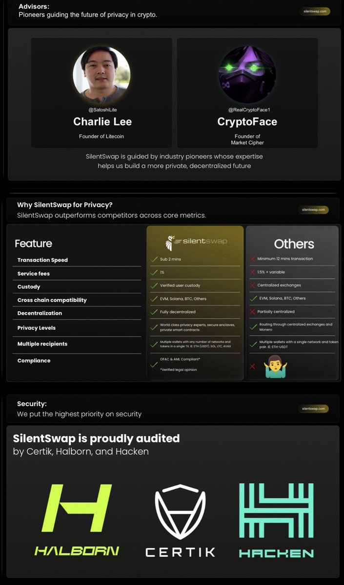 Shibtoshi™ (@shibtoshi_sg) on Twitter photo <a href="/litecoin/">Litecoin</a> Yes sir, we do. It’s called <a href="/SilentSwapcom/">SilentSwap.com</a> . The new kid on the block with <a href="/SatoshiLite/">Charlie Lee Ⓜ️🕸️</a> and <a href="/RealCryptoFace1/">CryptoFace</a> in our corner. Fully noncustodial and decentralized confirmed through audits by Halborn, Hacken, and CertiK. U.S. compliant, following OFAC and AML standards. Full privacy <a href="/litecoin/">Litecoin</a> Yes sir, we do. It’s called <a href="/SilentSwapcom/">SilentSwap.com</a> . The new kid on the block with <a href="/SatoshiLite/">Charlie Lee Ⓜ️🕸️</a> and <a href="/RealCryptoFace1/">CryptoFace</a> in our corner. Fully noncustodial and decentralized confirmed through audits by Halborn, Hacken, and CertiK. U.S. compliant, following OFAC and AML standards. Full privacy