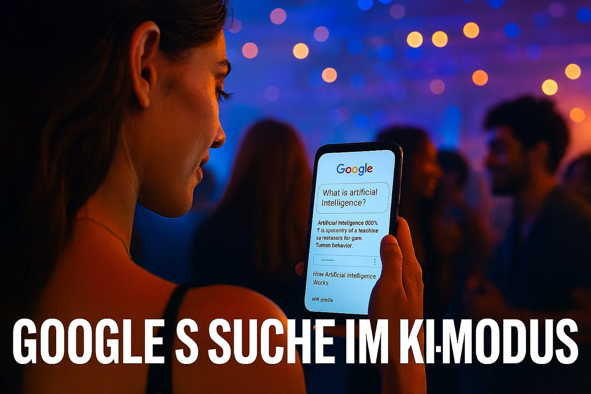 tarifrechner's tweet image. Google Suche im KI-Modus: Alles neue bei SEO und SEA--
Mach bitte das passende Artikel 4K Bild im Format 1,91:1 dazu, welches ultra-realistisch und futuristisch sein soll. So soll die neue Google KI Suche in dem Bild zu sehen sein, welche von einer attraktiven, jungen Frau auf…
