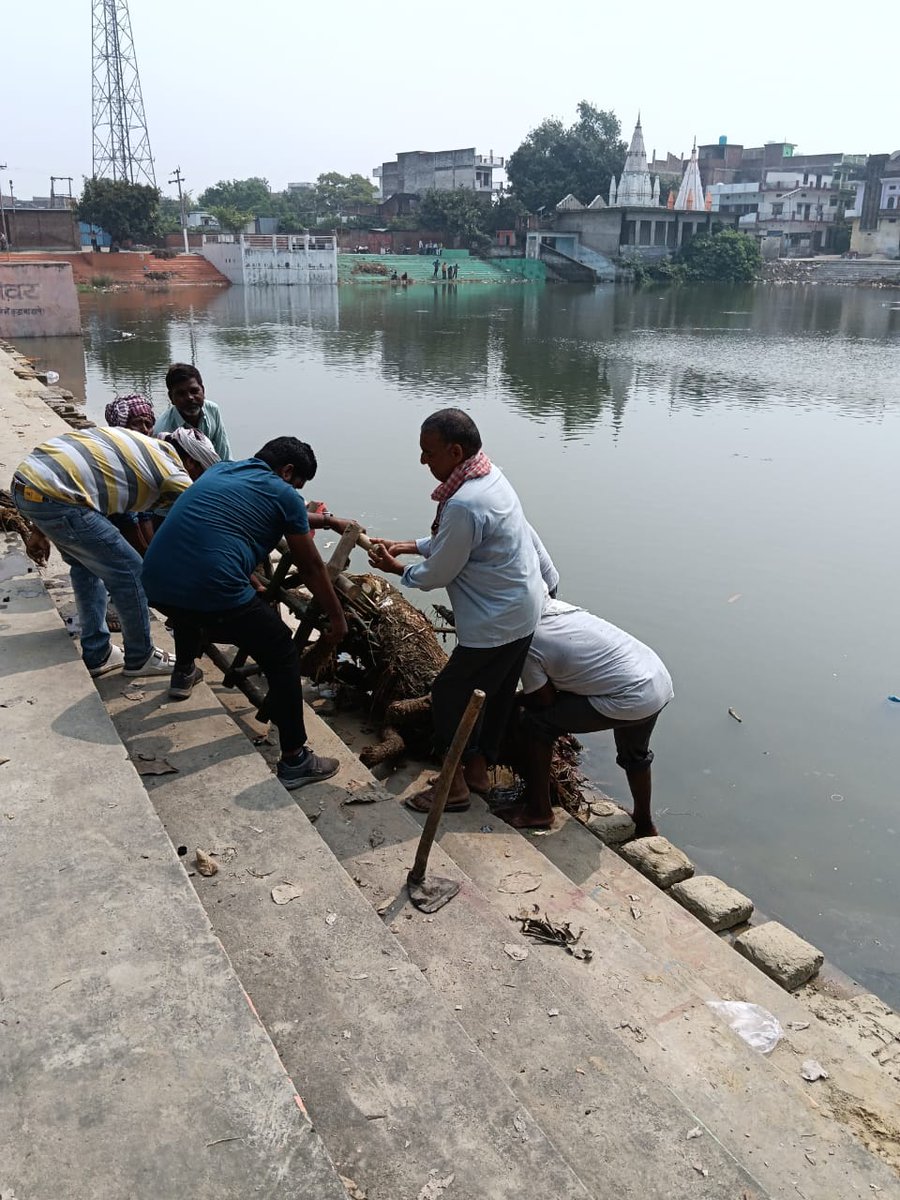 On the occassion of chhathh pooja special cleaning drive compaign on the ghaat and bank of the rivers  dpro aazamgarh