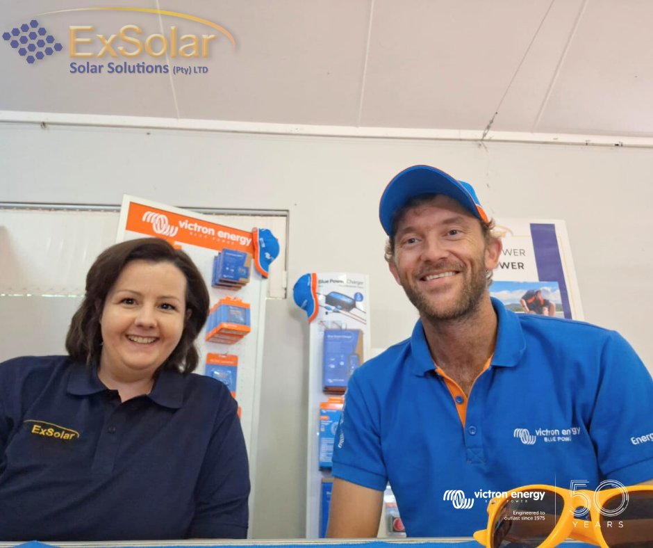 ExSolar1's tweet photo. Die ExSolar span is in Villiersdorp 24 &amp; 25 Oktober by dieVilliersdorp Agri Expo om met julle te praat oor hoe sonkrag saam met Victron Energy en PowerTrim jou kan help bespaar. Kom kuier gerus by ons stalletjie vir 'n geselsie en skryf in vir ons raffle. https://t.co/uFoN2u5oyR