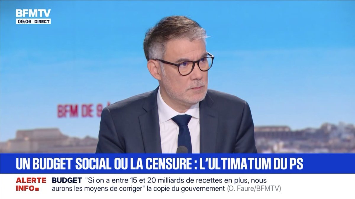 📣 "S'il n'y a pas d'évolution sur la justice fiscale dans le budget d'ici lundi, ce sera terminé."

Toute l'interview d'Olivier Faure (<a href="/faureolivier/">Olivier Faure</a>) sur BFMTV ce vendredi 24 octobre 👉 youtu.be/Z5uNJgP4gxg