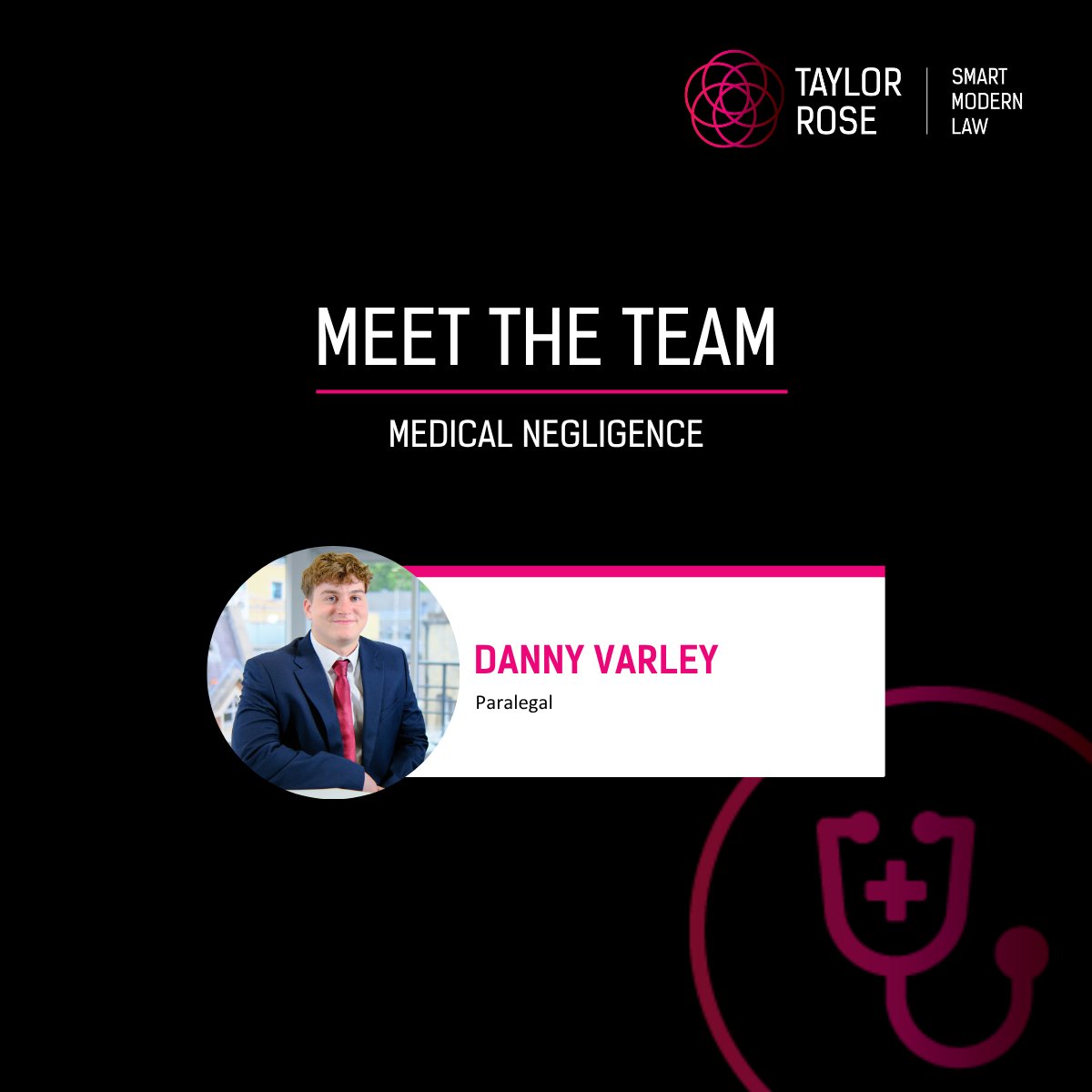 Meet Danny! He joined Taylor Rose in July 2025 and supports our Medical Negligence team on cases from birth injuries to surgical errors. More about him: taylor-rose.co.uk/our-people/pro… #SmartModernLaw