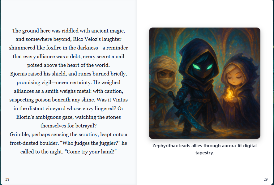 aigardenart's tweet photo. The Lore Book: Written by the world itself, in real time.
Every 100 mints, the AI reads the chronicles of its characters and writes the next chapter — complete with art, scenes, and lore.
NFT owners drive the story. No one knows what happens next.
#AIGarden $SUPRA #TinyLegends https://t.co/RrL2dEHiCa