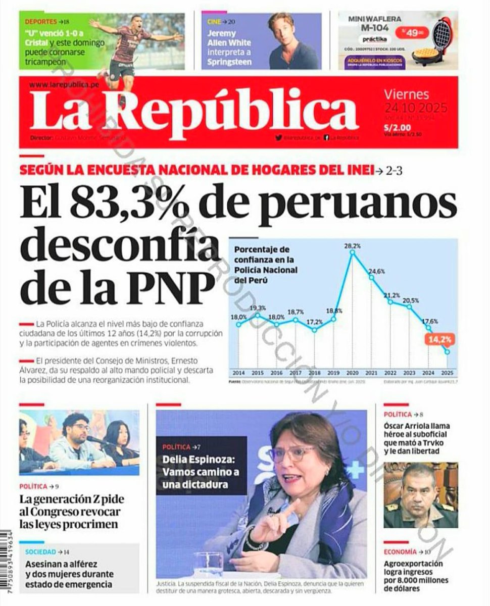 ¿Por qué no hacen la encuesta de cuántos peruanos creen en el diario soplón del MRTA <a href="/larepublica_pe/">La República</a> ?
Es entendible su odio a la <a href="/PoliciaPeru/">Policía Nacional del Perú</a> ya que siempre estuvieron en el bando contrario