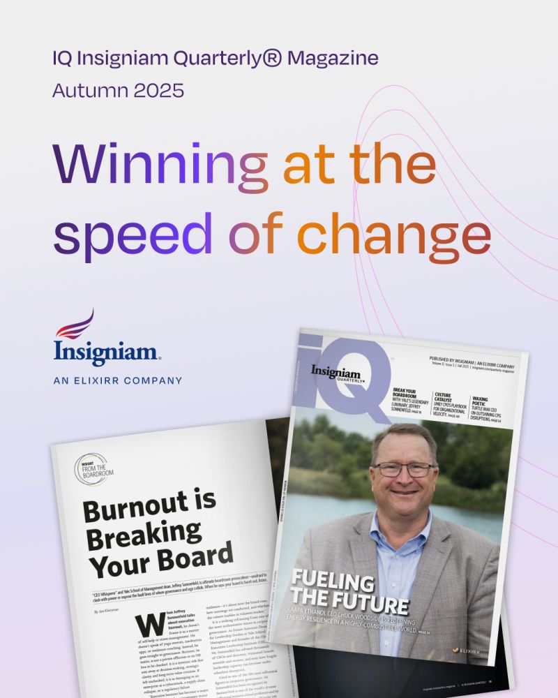The new issue of IQ explores how executives are navigating complexity, driving transformation, and creating value amid uncertainty. 

Discover fresh perspectives, actionable insights, and strategies to help leaders not just respond to change, but shape it: okt.to/sv0IzS