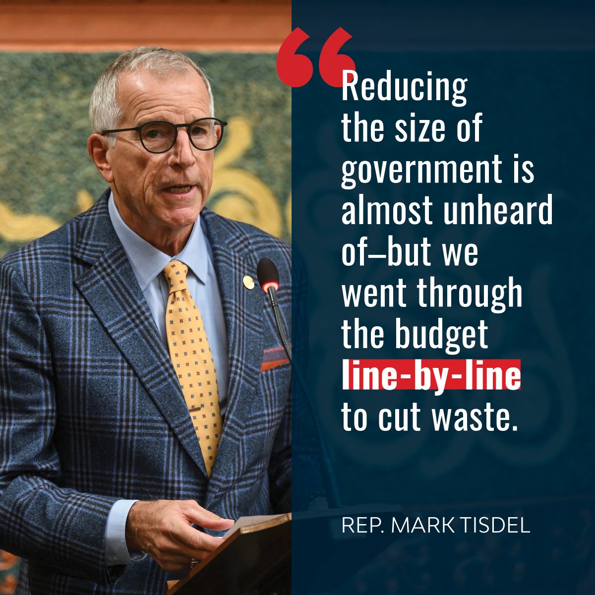 While Democrats work to make government bigger - we've delivered on our promise to make it SMALLER.