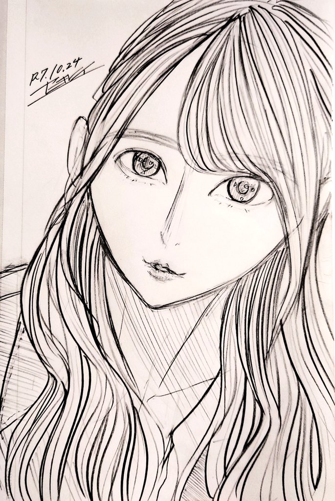 奈於ちゃん　rkgk✎
久々に何も見ないで描いてみたん
#弓木奈於