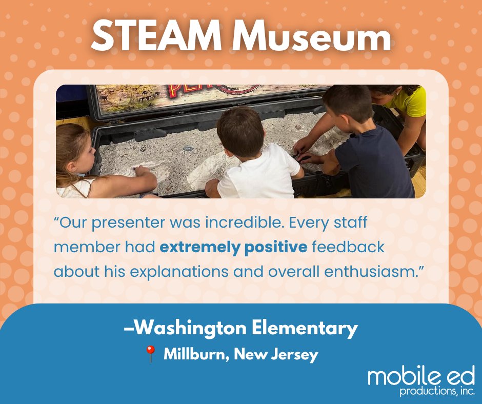 MobileEdProd's tweet image. Many thanks to Washington Elementary School for having us! ⚙️ Click to learn more about the STEAM Museum today: mobileedproductions.com/steam-museum #MobileEd #MobileEdMagic #stemeducation #handsonlearning