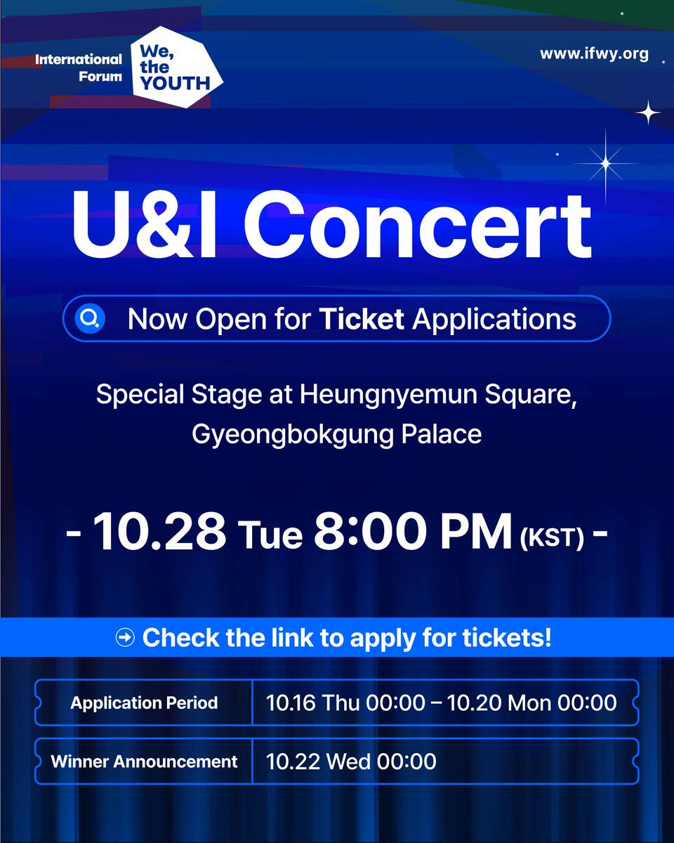 MC JOHNNY for International Forum We, the Youth, U&amp;I Concert on 28 Oct at Heungnyemun Square, Gyeongbokgung Palace ‼️‼️