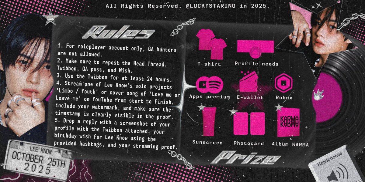 Got The Rock, ROCKSTARLINO! ★ (@luckystarino) on Twitter photo ᅠ
⛓️ 𝗟𝘂𝗰𝗸𝘆 𝗿𝗲𝗯𝗲𝗹𝘀 who marched our rockstar’s path of pure adrenaline deserve front-row seats! We’re screaming those who shred their own soundtrack and have ridden his uncompromising energy like true believers. 𝄢
ᅠ ᅠ
⛓️ 𝗟𝘂𝗰𝗸𝘆 𝗿𝗲𝗯𝗲𝗹𝘀 who marched our rockstar’s path of pure adrenaline deserve front-row seats! We’re screaming those who shred their own soundtrack and have ridden his uncompromising energy like true believers. 𝄢
ᅠ