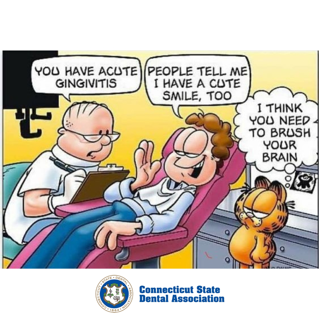 CtStateDental's tweet image. Garfield might be at the dentist, but he’s definitely dreaming of lasagna, not floss. 😹 Happy #FridayFunny! #CSDA