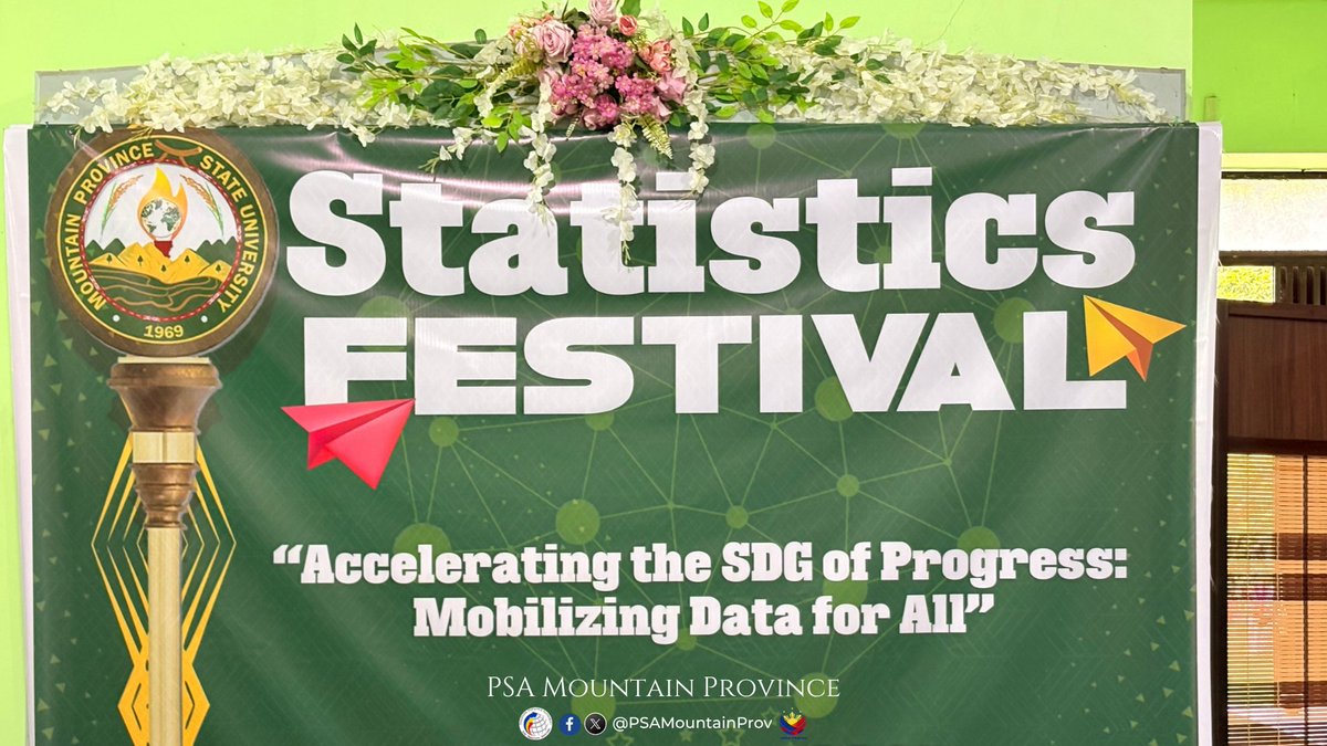 PSAMountainProv's tweet image. 𝐒𝐓𝐀𝐓𝐒𝐍𝐀𝐏𝐒 📷 | A glimpse of the energy and excitement from the first-ever Statistics Festival at Mountain Province State University, held earlier today!
(this is a developing story)
#StatisticsFestival #statisticsmonth2025 #NSMC2025