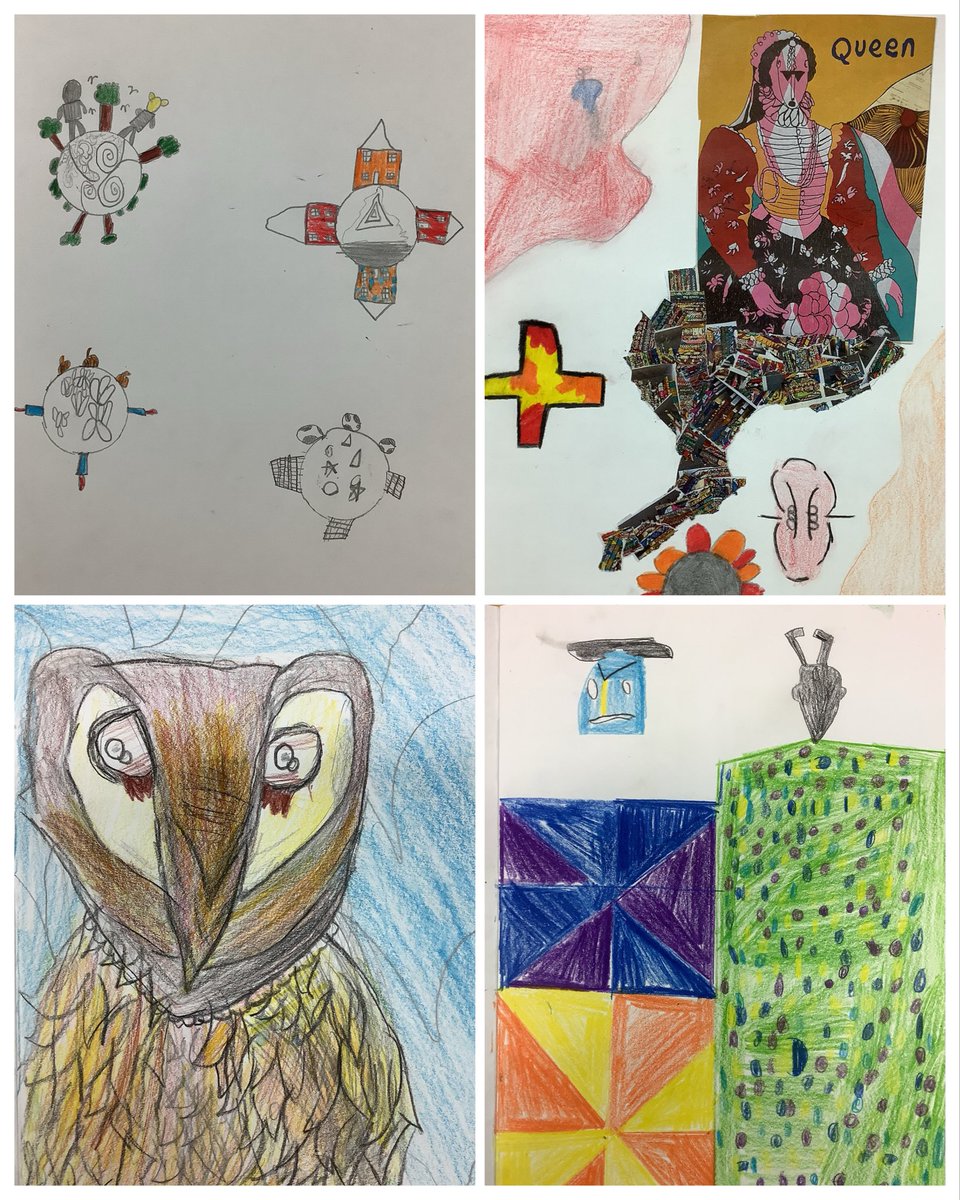 MrsJ_BJS's tweet photo. It’s lovely to see more amazing artwork in 6CJ this week. These awesome artists are very proud of their work and wanted to show everyone.

We were inspired by the gorgeous pieces from artist Yinka Shonibare and tried to create our own. 

@broadwayjuniors 
@SHONIBARESTUDIO https://t.co/qjnMcAS10H