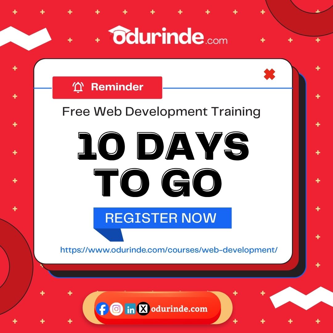 odurindedotcom's tweet image. 🚀 The countdown is on! Only 10 days to go before the Free Web Development Training officially begins!

💻 Don’t miss your chance to level up your tech skills.

👉 Register now: odurinde.com/courses/web-de… 

#websitedevelopment #tech #FREETECHTRAINING #Odurinde #TechSkills