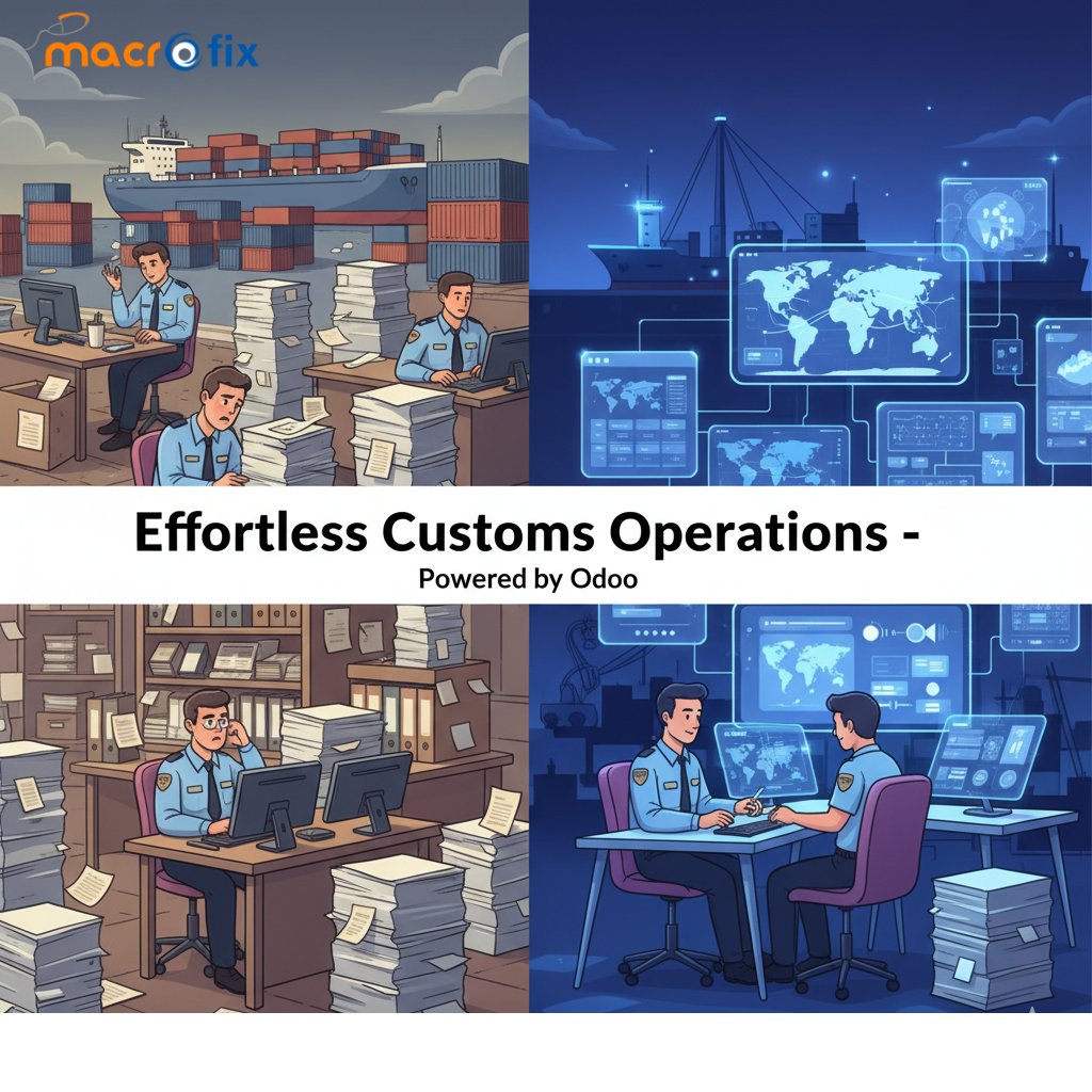 macrofix's tweet image. Managing customs shouldn’t feel like a puzzle.

With Odoo, get real-time tracking, auto-calculations &amp;amp; error-free workflows.
macrofix.com/odoo-software/…

#Macrofix #Odoo #Customs #ERP #Logistics #Automation