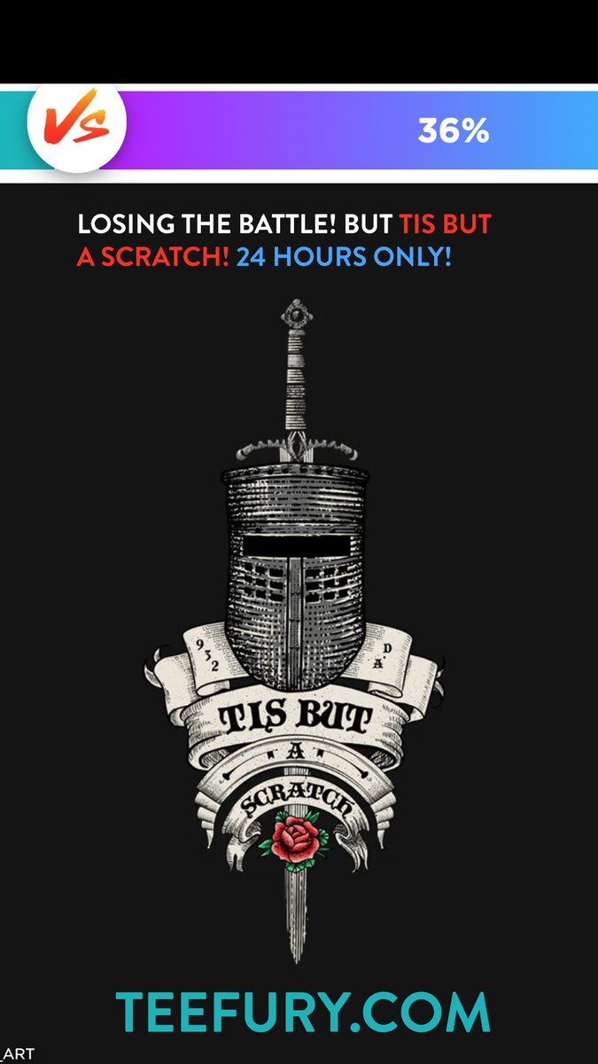 real_rocketman's tweet image. Losing the battle, but tis but a scratch! 24 hours only at this price then gone! teefury.com via @teefury 
Thank you for any kind tips! Thank you for supporting independent art (human made!) 
#montypython #theholygrail #giftideas #christmasgifts #tisbutascratch