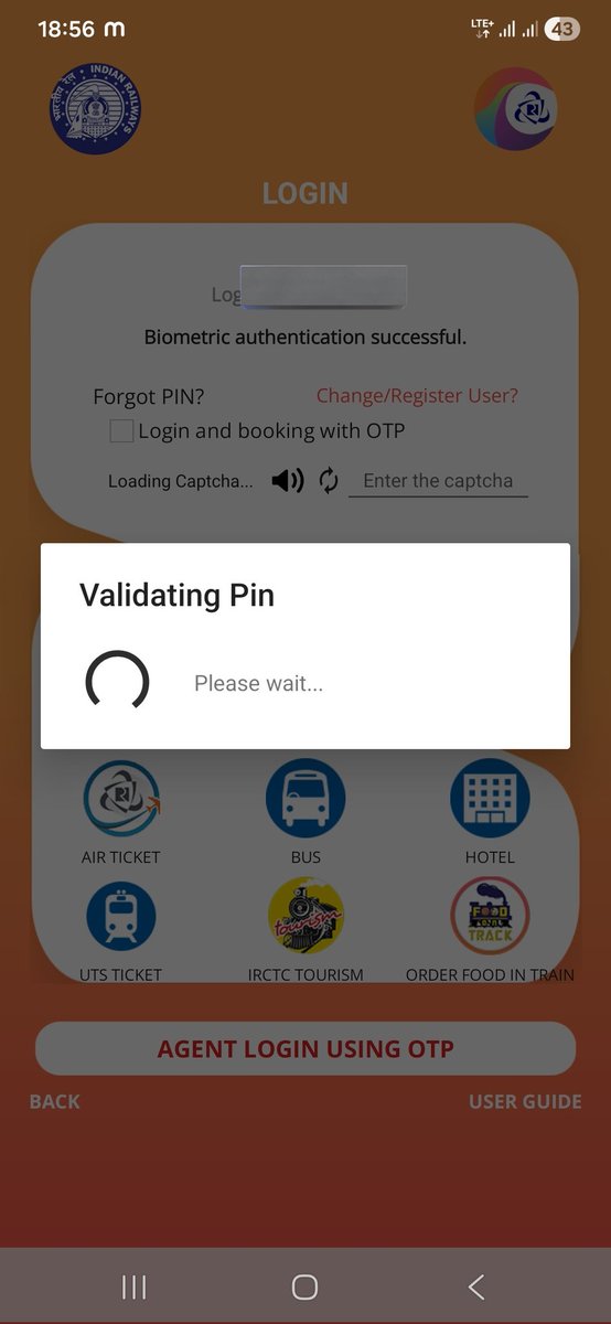 VIVEKDEWANGAN5's tweet image. Facing issues with IRCTC app login for the past 2-3 days. App won&apos;t open. @RailMinIndia @IRCTCofficial @RailwaySeva please look into this issue. #IRCTC #RailwayHelp #IndianRailways