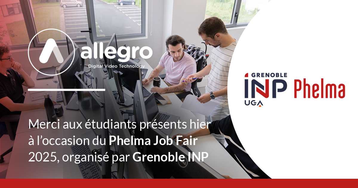 AllegroDVT's tweet image. Hier, l’équipe d’Allegro DVT était présente au Phelma Job Fair 2025, organisé par Grenoble INP - Phelma au World Trade Center de Grenoble. 🎓


Un grand merci à Grenoble INP Phelma pour l’organisation et aux les étudiants venus échanger avec nous tout au long de la journée 🙌