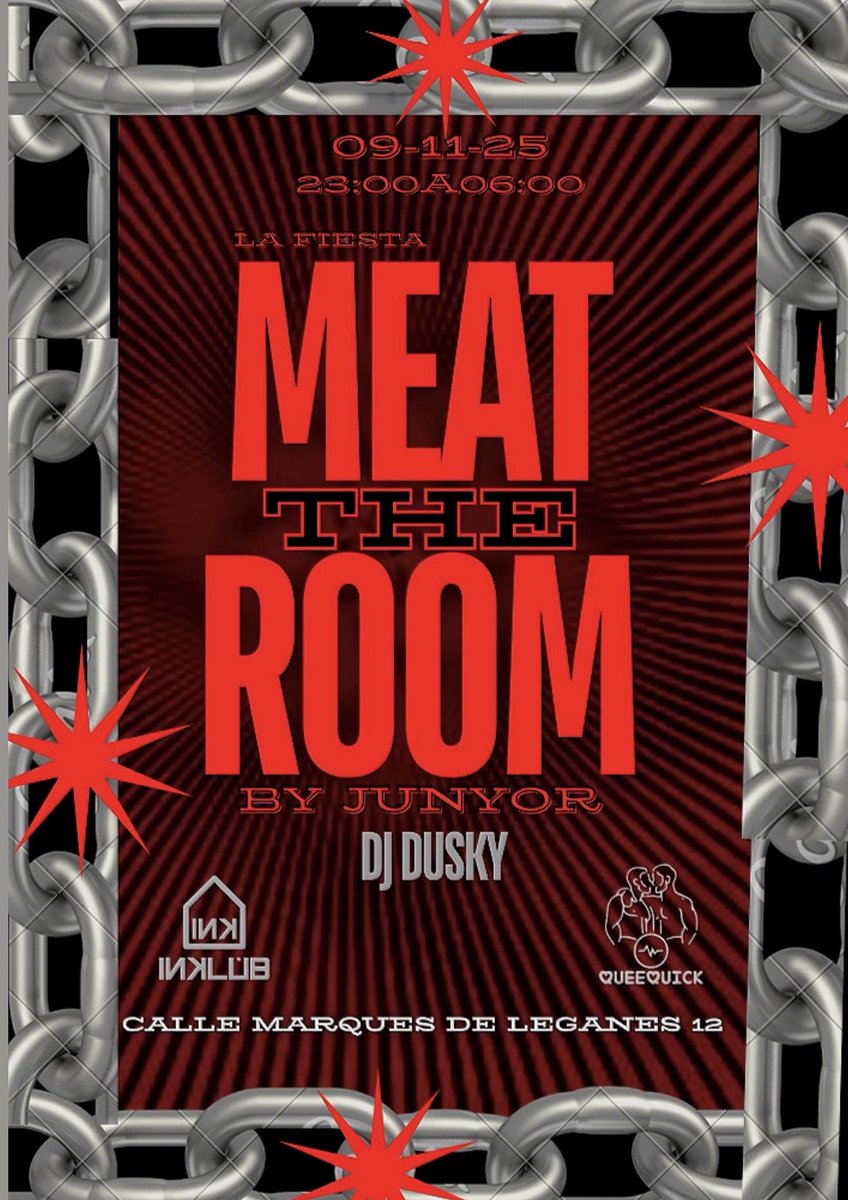 Darek20cm's tweet photo. The Meat Room (la fiesta)
No dejen que te cuenten vive la experiencia 
Calle marqués de Leganés 12 
Entradas aquí 
https://t.co/gSrPx4VGrS https://t.co/djxuZ0eRbd