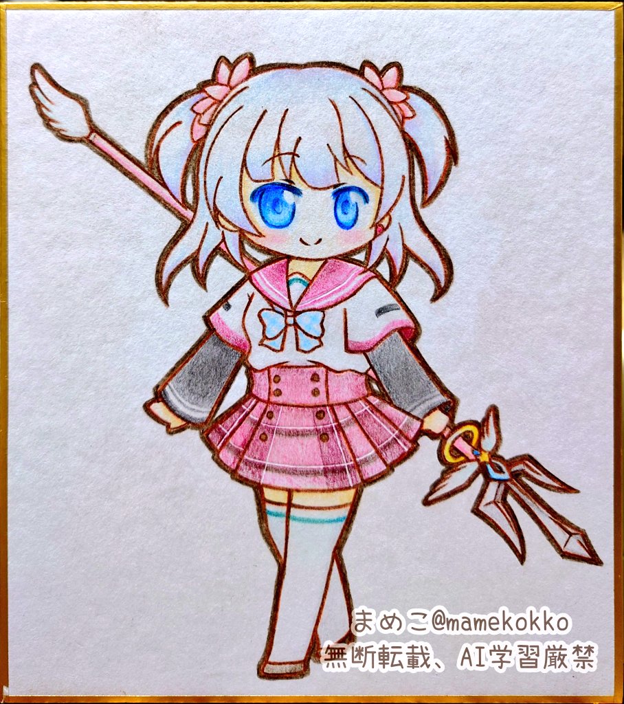 mamekokko's tweet image. かえレナ色紙できた!🍁🌊