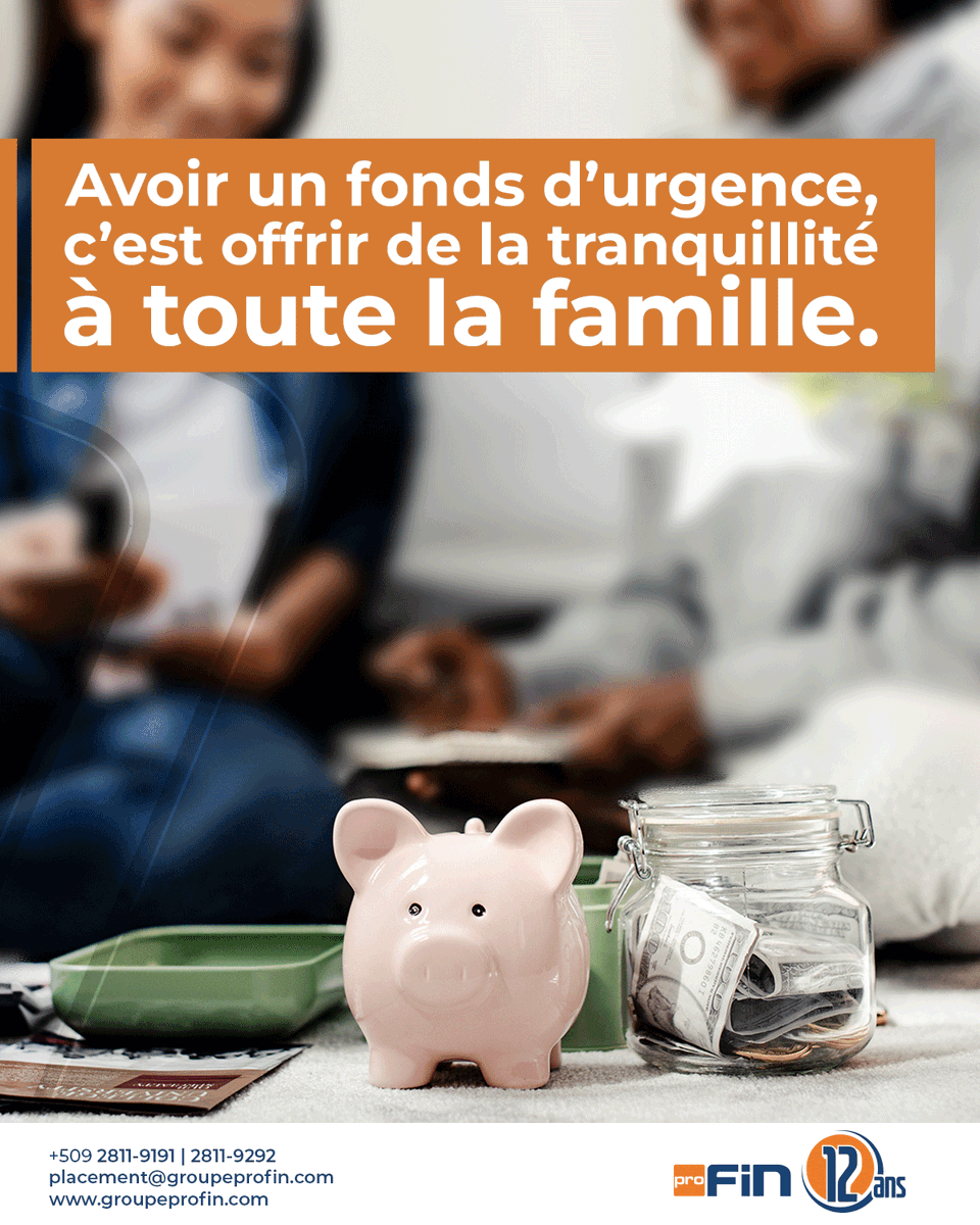 GroupeProFin's tweet image. Avec un fonds d’urgence, vous restez maître de la situation face aux imprévus.
#GroupeProFin #Autrement #YonLòtJan #GestionDesFinances