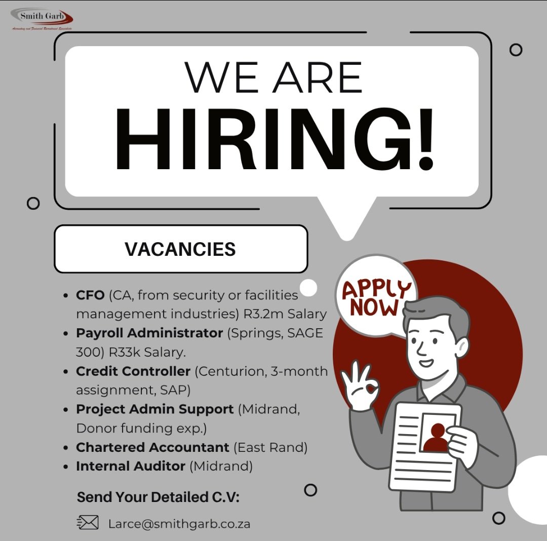 Apply Now!!!
#vacancies
#JobSeekers
#recruitment
