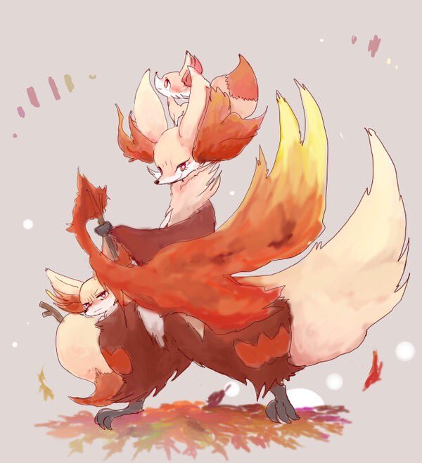 XYをやっていた当時の絵🎮🦊
#フォッコ #テールナー  #マフォクシー