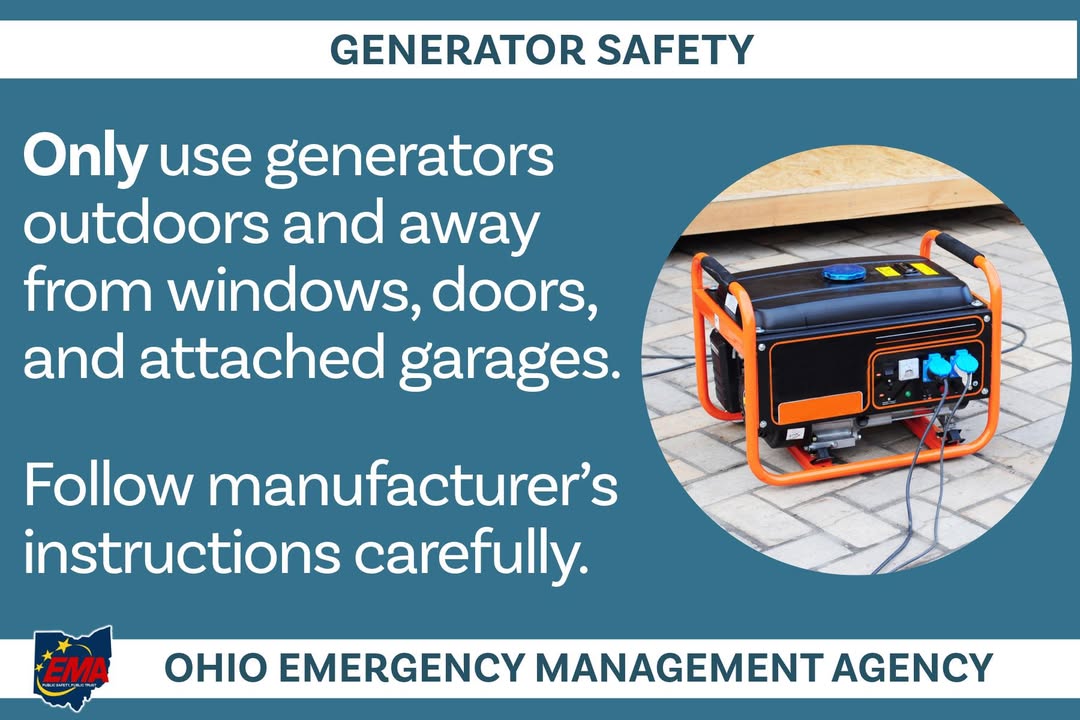 Ohio_EMA's tweet image. Generators can be a good way to power your home in the event of a power outage, but they can also pose serious risks if used incorrectly. For power outage safety information, visit: bit.ly/43Giuxc #OhioEMA