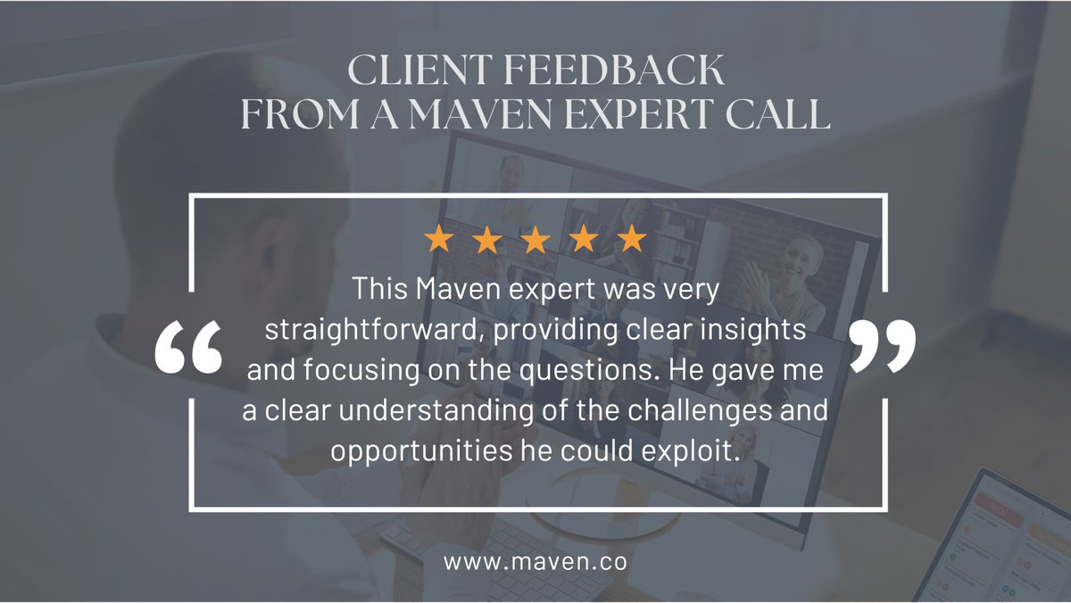 Turn conversations into clarity. Maven links you with seasoned experts who reveal new perspectives, uncover opportunities, and help you act with confidence. One expert call can spark the insights you need for smarter, faster decisions: 
✨ maven.co/project
#ExpertInsights