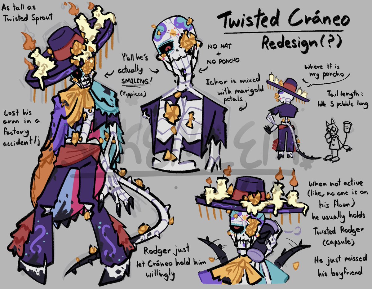 Uhhhh *throws old T!Cráneo redesigns into the pit*

#dandysworld #oc