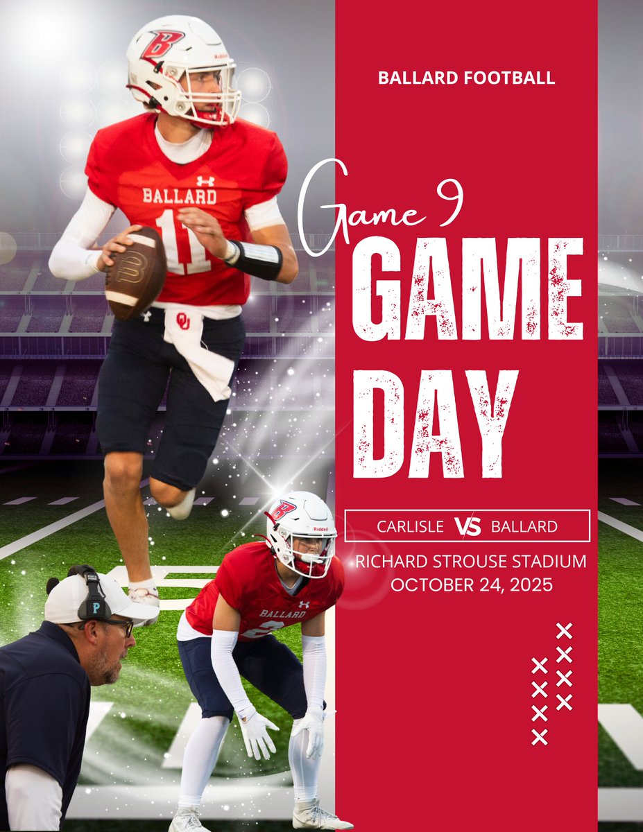 BallardBombers (@bhsbombers) on Twitter photo 🏈 Week 9 District Football at Ballard!
The Bombers host Carlisle this Friday at 7 PM! 💥
It’s Mini Cheerleader Night and Youth Football Night — come support our Bombers under the lights! 💙❤️ #GoBombers #BallardPride 🏈 Week 9 District Football at Ballard!
The Bombers host Carlisle this Friday at 7 PM! 💥
It’s Mini Cheerleader Night and Youth Football Night — come support our Bombers under the lights! 💙❤️ #GoBombers #BallardPride