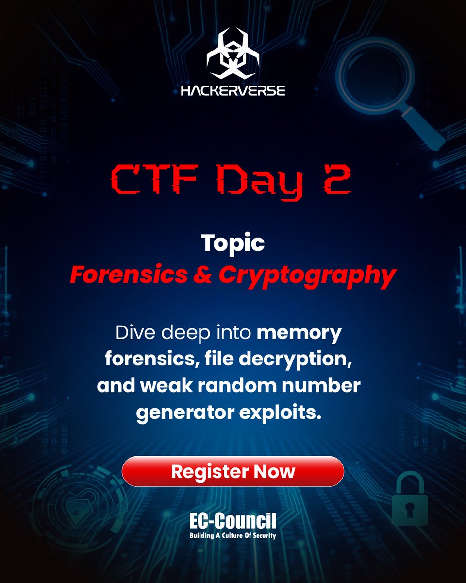 hackerverse_ecc's tweet image. It’s Day 2 of the October Hackerverse CTF. The leaderboard is already heating up! Register now: buff.ly/4ijRWG6 

This is where speed meets skill. Your instincts, your logic, your time. Let’s see what you’re made of.
Are you ready to compete?
#eccouncil #hackerverse