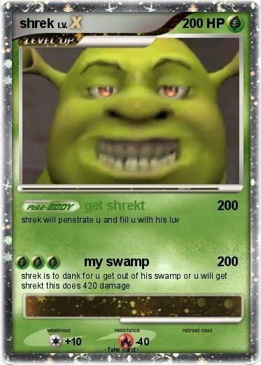 BasedDankDaily's tweet photo. GET OUT OF MY ＳＷＡＭＰ😂 #shrek #pokecard #weird #funny #420 #ogre #dankmeme https://t.co/Z1DeX8k5jE
