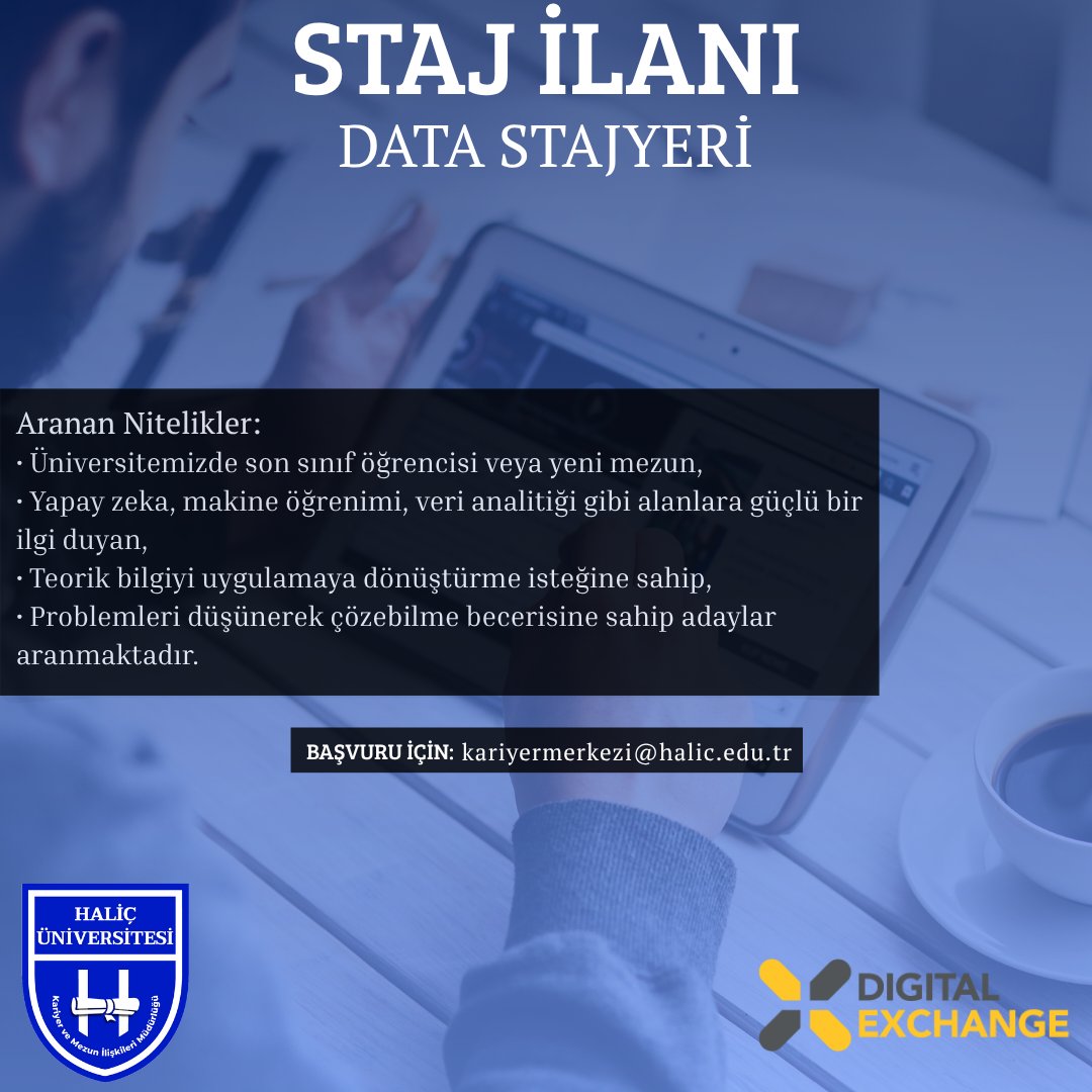 halicunikariyer's tweet image. Sevgili รฤrencilerimiz,
Digital Exchange Data Stajyeri Arฤฑyor!
Detaylฤฑ bilgi iรงin: linkedin.com/feed/update/urโฆ
#Haliรงรniversitesi #HaliรงKariyerveMezunฤฐliลkileri #DigitalExchange #Data #Kariyer #Staj