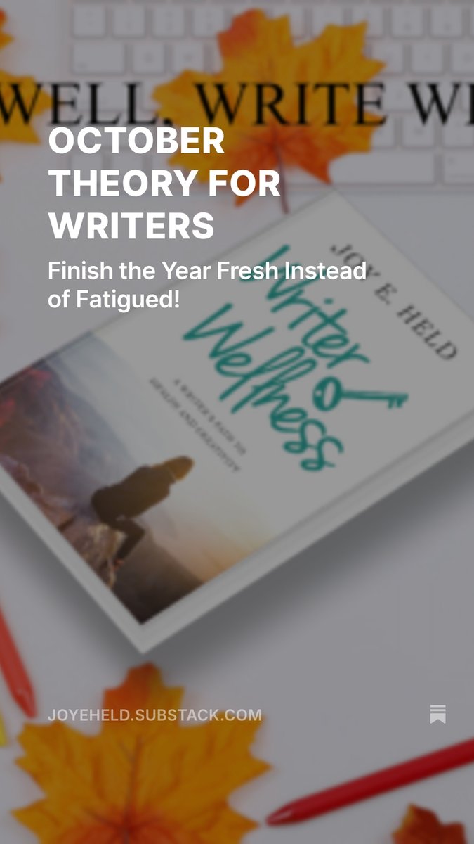 Joy_E_Held's tweet image. October Theory for Writers
joyeheld.substack.com/p/october-theo…
#writerslift #WritingCommunity #octobertheory