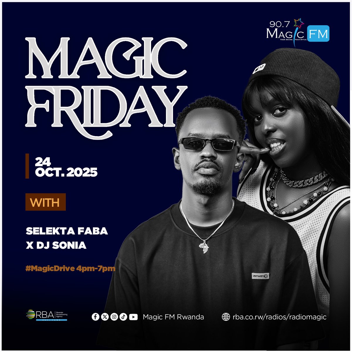 MagicFmRadio's tweet image. Selekta Faba &amp;amp; ⁦@dj__sonia⁩ got your evening bundle🔥💃The perfect vibe to kick off your weekend right! 🕺

Don’t miss the party! 

#MagicDrive #MagicFriday #InesAndRobertMackenna