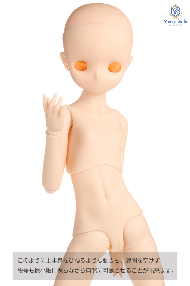 MerryBelle_doll's tweet image. オリジナルソフビボディ『YUBEL』は10月31日から販売開始!
引き続きボディの事を少し詳しくご紹介、という事で今回は胴体の可動についてです。
YUBELの設計思想の一つが『隙間を極力空けない』事なんですが、服で隠れがちな胴体部分も妥協せず綺麗に曲がるようにしました。…