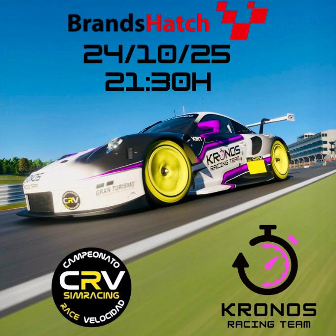 ¡Vuelve la acción a Brands Hatch! 🇬🇧🔥
Hoy a las 21:30h, KRT_Chorbo-Neno sale a darlo todo en pista 💪
📡 En directo: twitch.tv/melogt_oficial
¡Acompáñanos y siente la emoción de Kronos Racing Team! 🏁