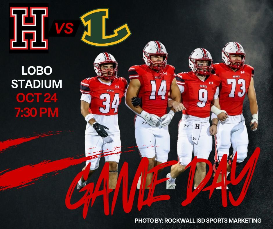 HeathHawksFBBC's tweet image. IT’S GAME DAY! 🏈 Varsity will be kicking off against Longview at 7:30 tonight at Lobo Stadium! 
Tickets available for purchase at the gate. Credit card only. 
Today’s spirit wear theme: Super Hero, Fight Against the Lobos!
Good luck tonight! GO HAWKS!!! ❤️🖤