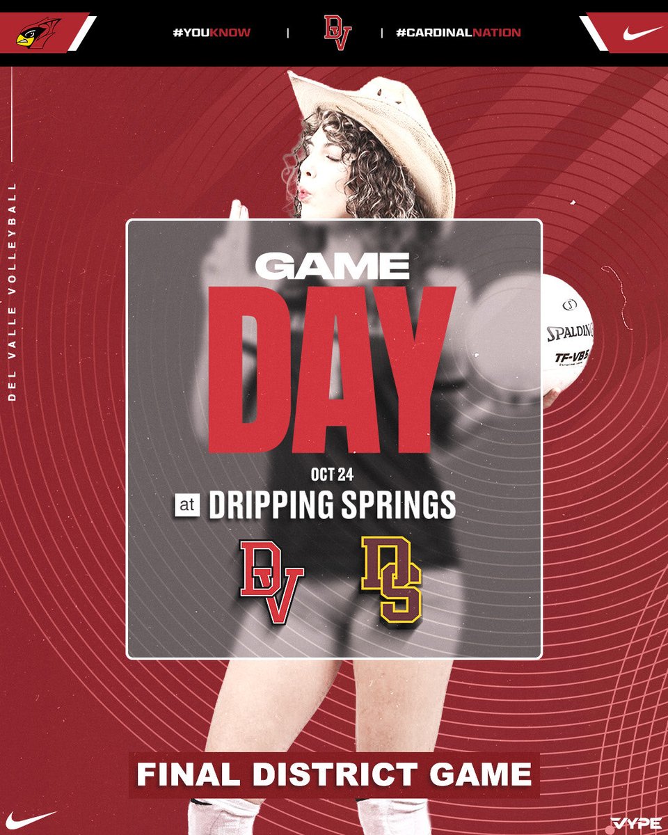 DVHS_Volleyball's tweet photo. Final game of the season! Looking forward to leaving all on the court tonight! We travel to Dripping Springs HS. We hope to see you there! 
📍Dripping Springs HS 
🗓️ Oct. 24th
🆚 Dripping Springs 🐅
⌚️ 5:30 JV/FLEX
⌚️ 6:30 Varsity/9th https://t.co/hg25MbmPiu
