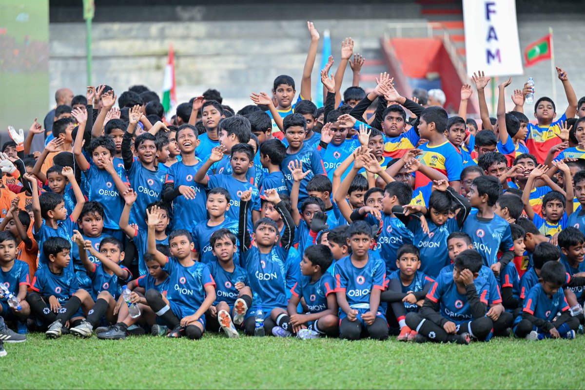 President Muizzu and FIFA President Infantino join kids for an exhibition match promoting youth football.
