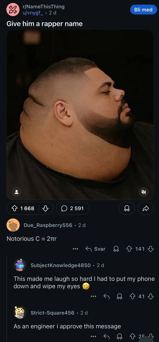 Notorious C = 2 PI r