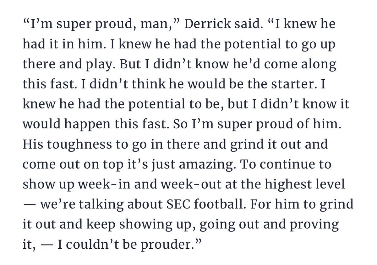 Enjoyed talking with Tory Blaylock’s dad, <a href="/blaylock_23/">Derrick Blaylock</a>, for this story. You can tell why Tory has been so good as a true freshman — he grew up in his dad’s gym, learning what it takes from a former NFL running back. 

“I couldn’t be prouder.”