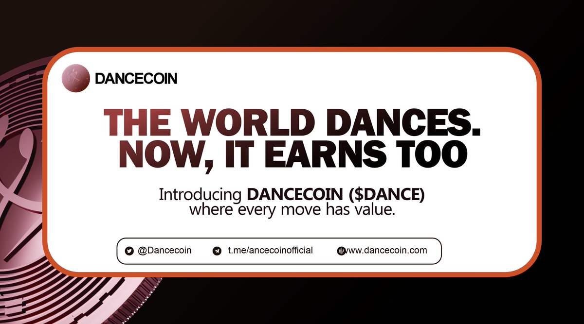 THE WORLD’S RHYTHM GOES DIGITAL! 🎉 $DANCE unites the dance universe like never before — blockchain-powered &amp; fan-driven <a href="/CoinstoreExc/">Coinstore</a>

#DANCECOIN #CoinstoreAMA #TGE