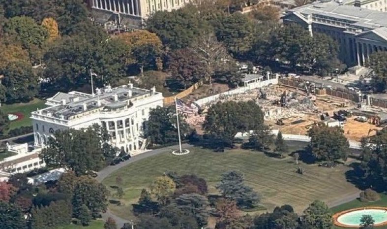 The convicted felon and domestic terrorist in the Oval Office destroys the East Wing as his MAGA cult cheers and the GOP has him sign merch while protecting him from being exposed for being a child-raping pedophile. If you voted for this, you are no “patriot.” You are a traitor.