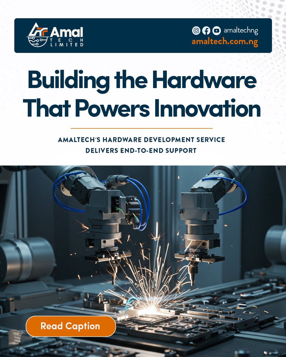 AmalTech_NG's tweet image. Engineering the Hardware That Drives Innovation

At Amal-Tech, we turn ideas into reliable, efficient hardware built for Africa’s needs, from design to full-scale production.

Partner with us to bring your innovations to life. info@amaltech.com.ng
#AmalTech #HardwareDevelopment