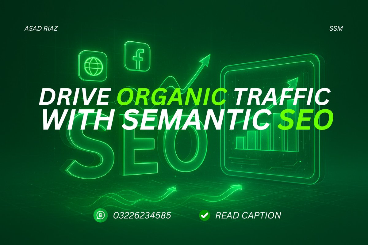 AsadRia68289530's tweet image. Drive Organic Traffic with Semantic SEO

📞 Contact: Asad Riaz
📱 03226234585
✉️ smartseomarketing1@gmail.com

#SemanticSEO #SEOStrategy #OrganicTraffic #DigitalMarketing #SearchOptimization #ContentMarketing #GoogleRanking #AsadRiaz #SmartSEOMarketing #OnlineGrowth #BusinessSuc
